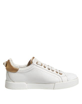 Dolce & Gabbana White Leather Low Top Women Sneakers Shoes